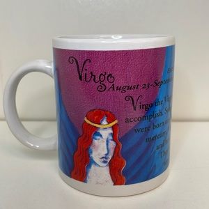 ♍️ VINTAGE Virgo Horoscope Ceramic Double-Sided Collector Ceramic Coffee Mug ☕️